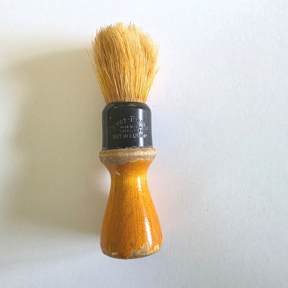 Vintage Ever-Ready Shaving Brush USA Made Black and Wood Handle 1930s-1940s